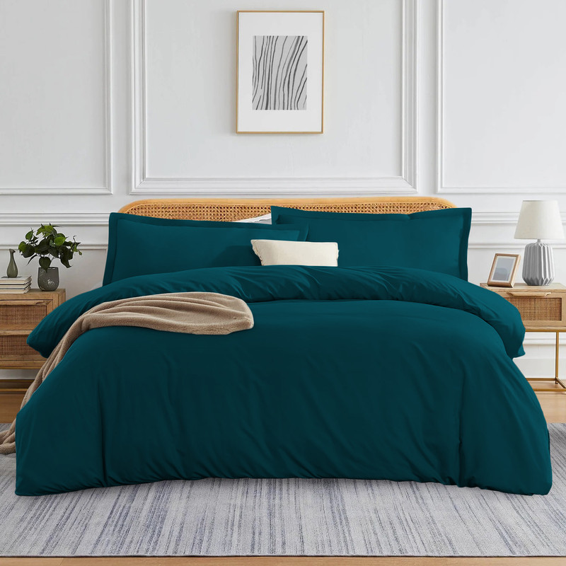 Picture of 1000 TC 100% Egyptian Cotton 1-Pc  Duvet Cover Zipper Closur Ultra Soft Durable and Fade Resistant Color Teal Solid size Twin/Twin Xl