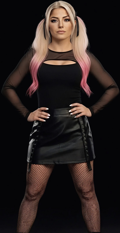 Alexa Bliss Looking Fucking Sexy in her Mini Leather Skirt 1