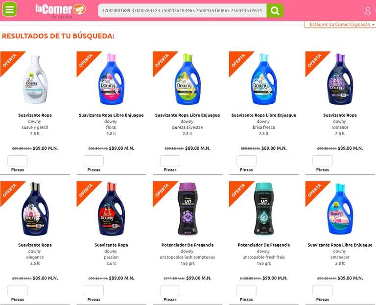 La Comer - Suavizantes en Oferta. En E-commerce y en Tienda.