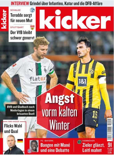 Cover: Kicker Sportmagazin No 91 vom 10  November 2022