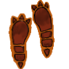 The Arcanist's footprints, brown like they were left in dirt.