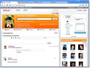 Interface do Orkut em 2010