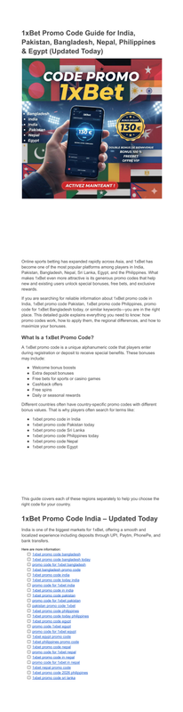 1x Bet Promo Codes 2026 All Countries Updated