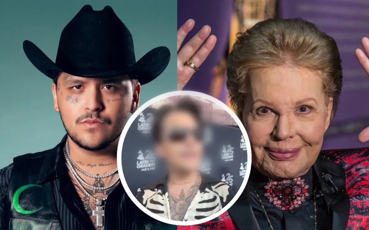 Christian Nodal se hace viral por su nueva imagen, lo comparan con Walter Mercado