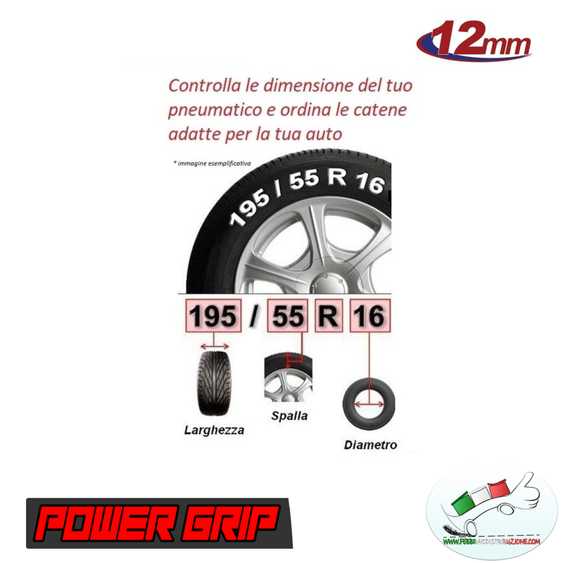 Catene Neve 12mm Gr. 100 per pneumatici 205/75r15 Lada Niva - Foto 7 di 7