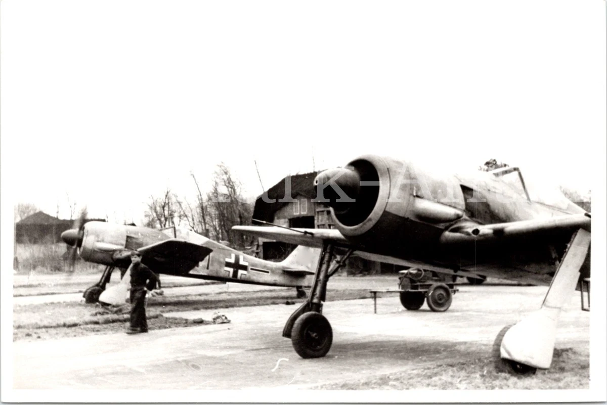 T567 Photo Wehrmacht Archive Repro Luftwaffe Aircraft Fw190 JG26 Launch Belgium 41