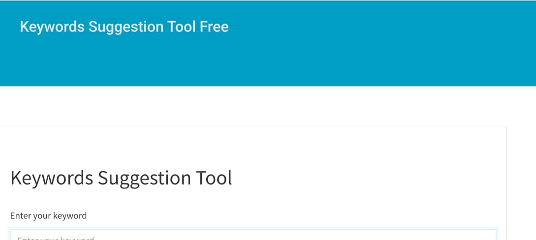  Keywords Suggestion Tool