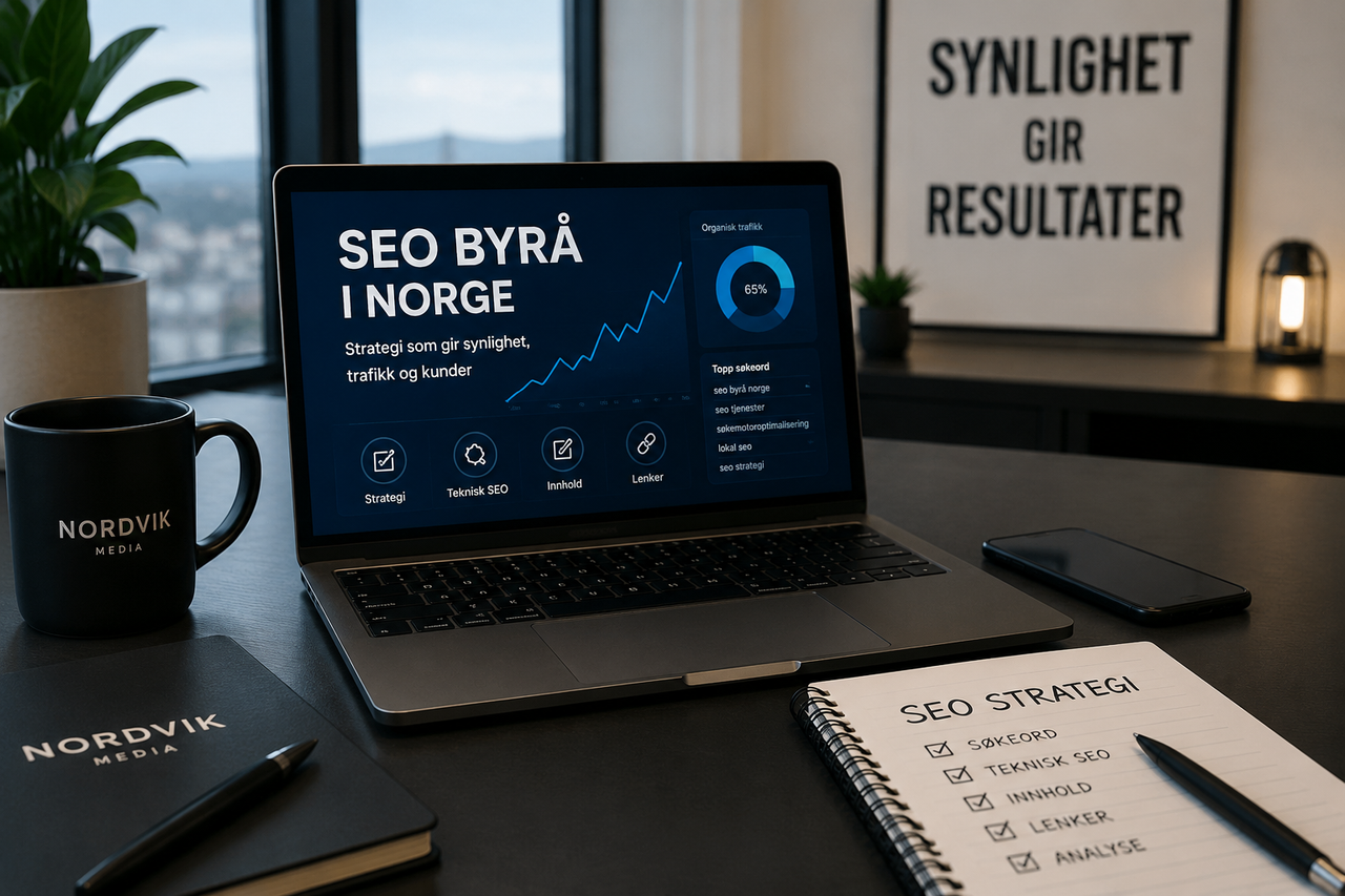 SEO byrå analyse av Google rangering og trafikk på skjerm