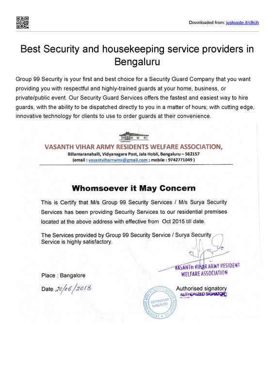 Best Security and housekeeping service providers in Bengaluru — Postimages