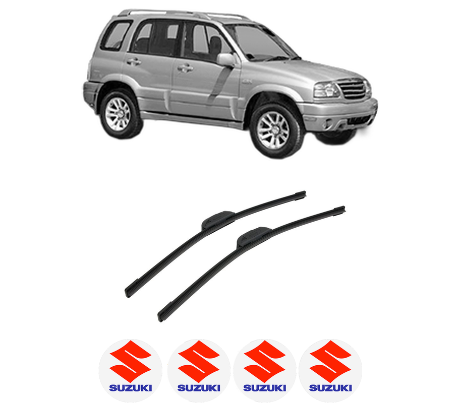 Set stergatoare auto SUZUKI GRAND VITARA I (FT, HT) din 1998-2005, pentru parbriz auto, 2 bucati, Bosch Aerotwin Retrofit, din cauciuc siliconat rezistent, 4 Stickere Auto SUZUKI
