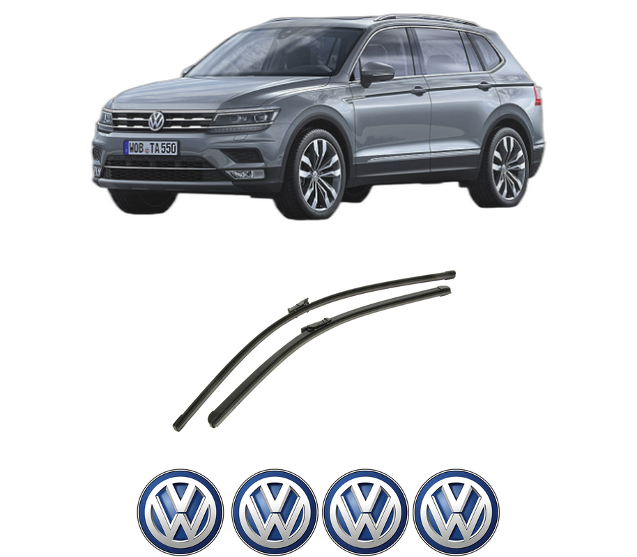 Set stergatoare auto Volkswagen TIGUAN ALLSPACE (BW2, BJ2) din 2017-2021, pentru parbriz auto, 2 bucati, Bosch Aerotwin, din cauciuc siliconat rezistent, 4 Stickere Auto Volkswagen