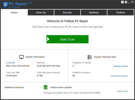 FixByte PC Repair 7.5.0.2