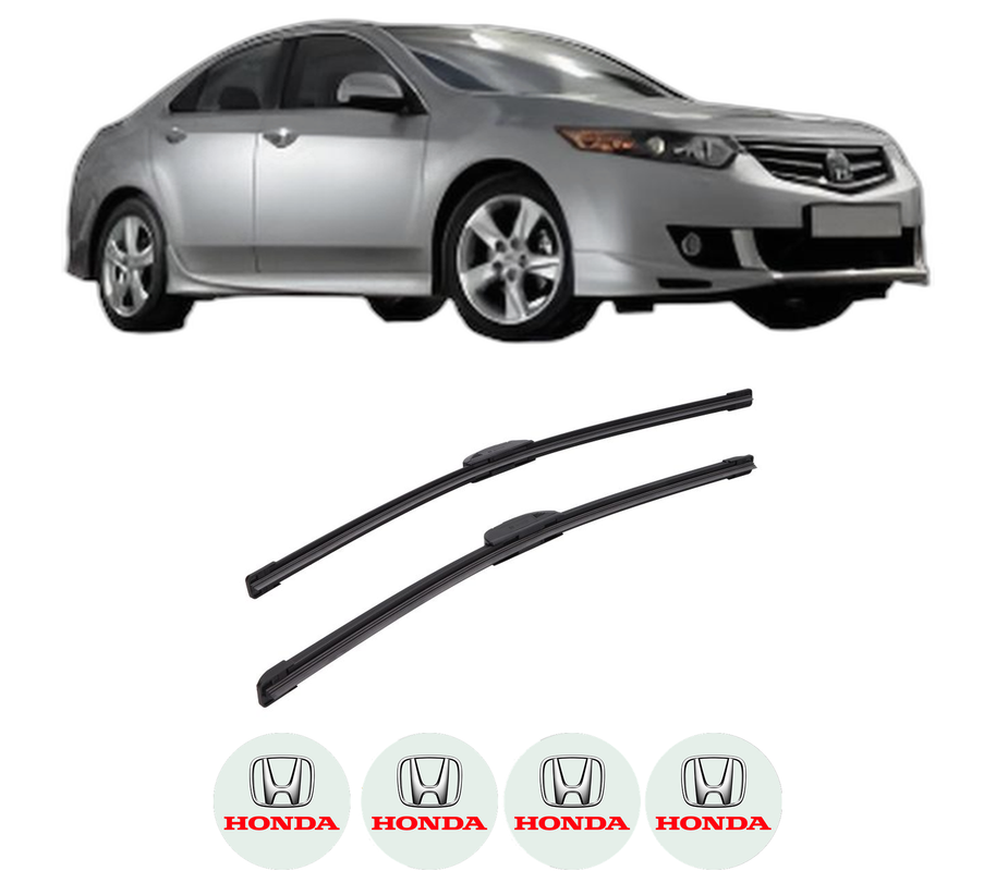 Set stergatoare auto HONDA ACCORD VIII (CU) din 2008-2015, pentru parbriz auto, 2 bucati, Bosch Aerotwin Retrofit, din cauciuc siliconat rezistent, 4 Stickere Auto HONDA