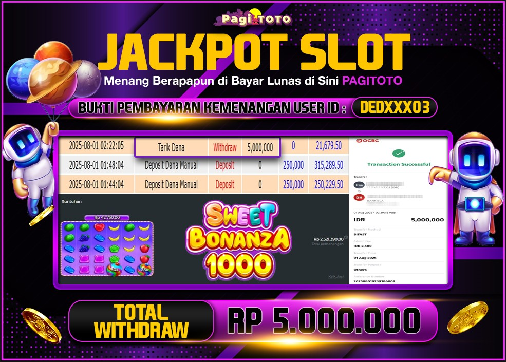 HAPPY JACKPOT MEMBER PAGITOTO SLOT SWEET BONANZA 1000 Rp 5.000.000-, - LUNAS