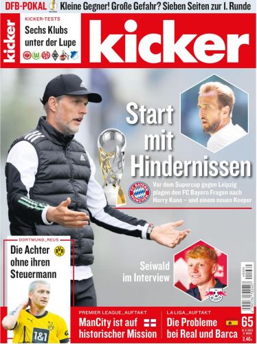 Cover: Kicker Sport Magazin No 65 vom 10  August 2023