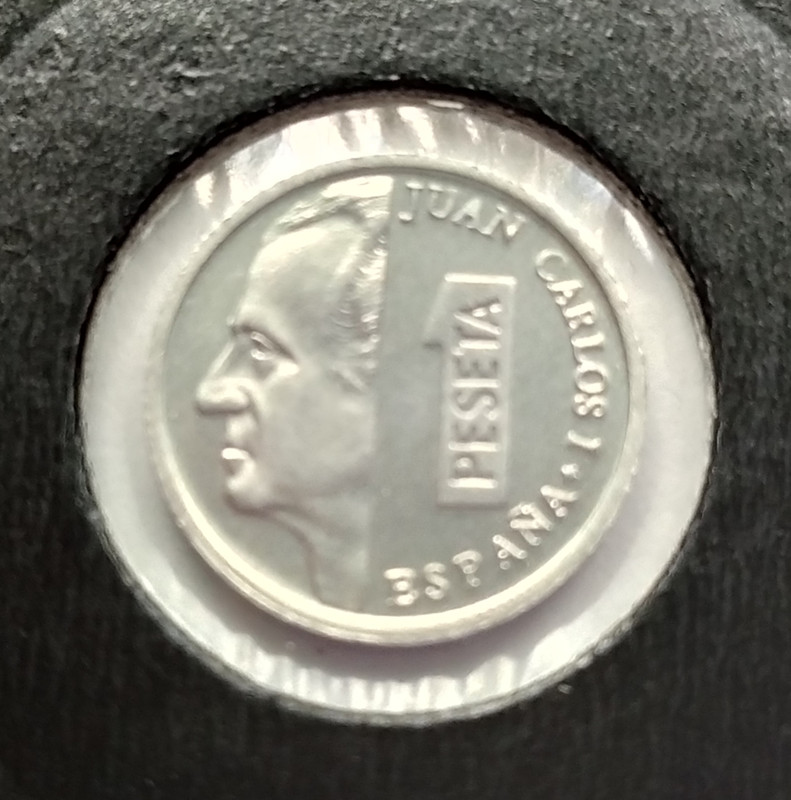 Juan Carlos I 1 Peseta 2001 Reverso girado 88º anv