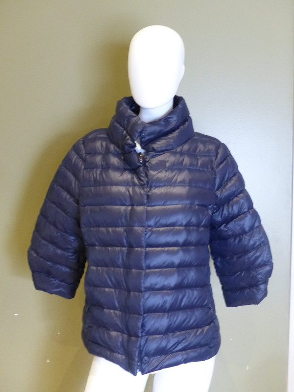 MY ANORAK CROP SLEEVE PUFFER JACKET NAVY WOMENS XS