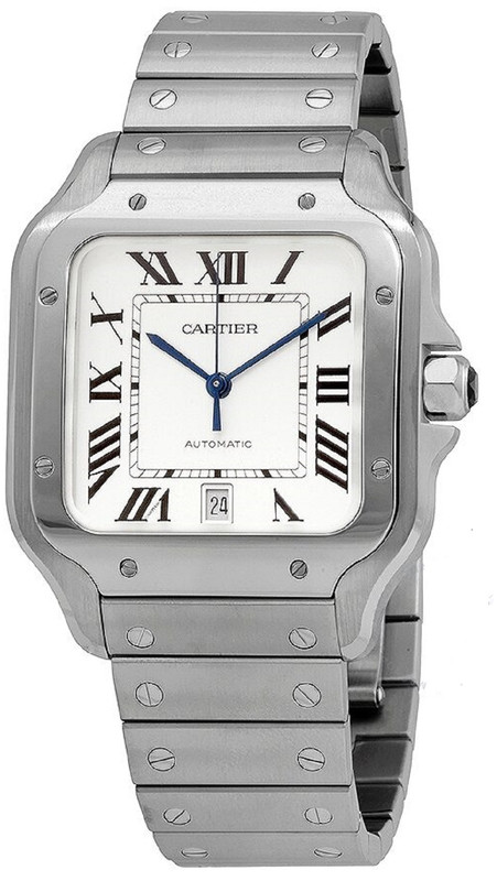 Cartier Santos WSSA0018 2020 New White Dial Large Men's Watch 42mm | eBay