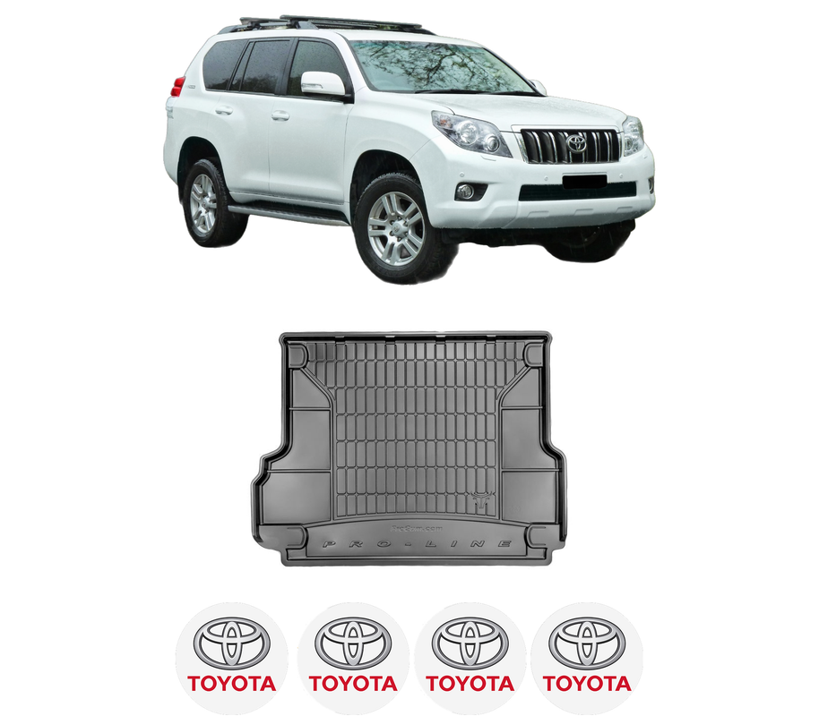 Tavita Portbagaj TOYOTA LAND CRUISER PRADO (_J15_) din 2009-2015, Protectie Portbagaj Auto, 4x Stickere auto cu TOYOTA
