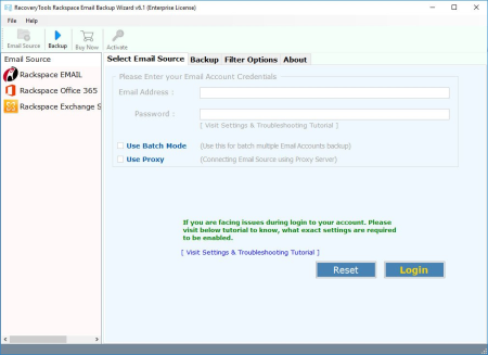 RecoveryTools Rackspace Email Backup Wizard 6.1