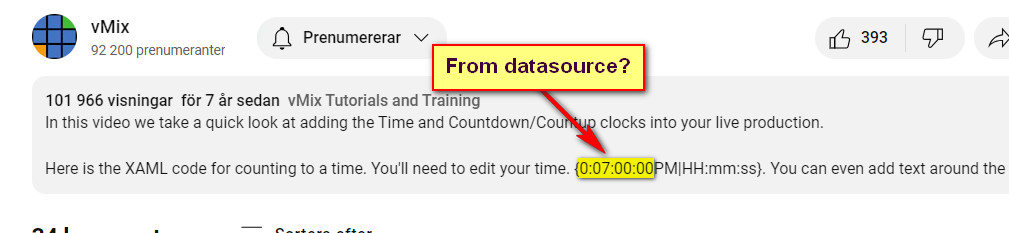 Countdown timer to datasource time