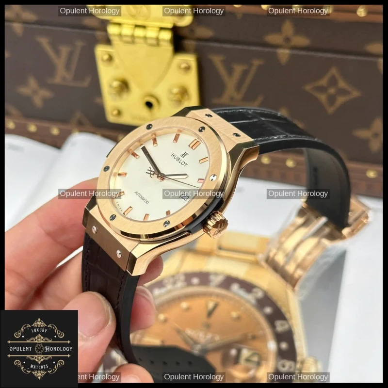 Hublot Classic Fusion King Gold Plated 42mm White Dial Swiss Automatic Movement