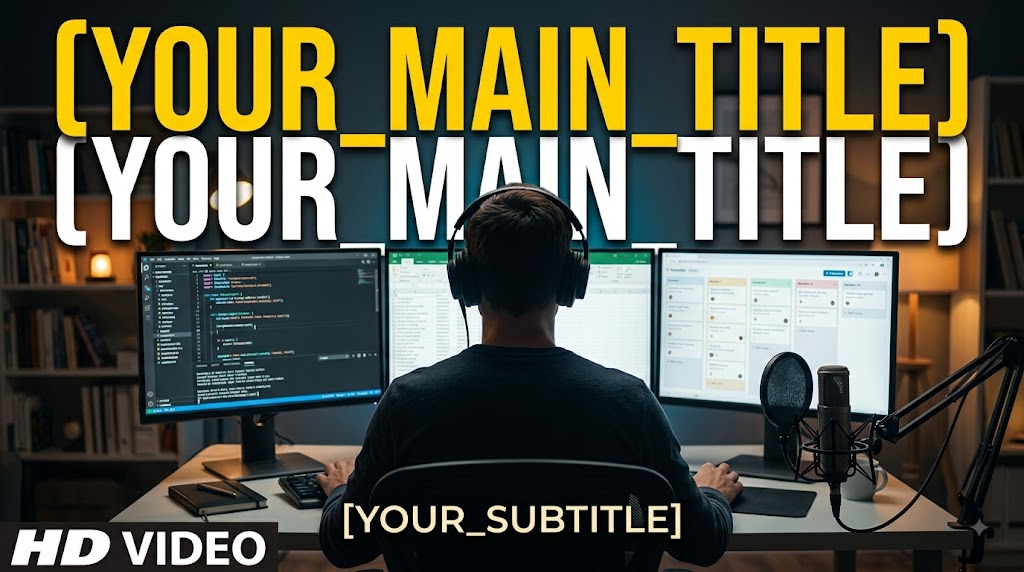 AI-generated example result for the youtube-thumbnail prompt: Productivity YouTube Thumbnail AI Prompt #85 – Single-Scene Composition