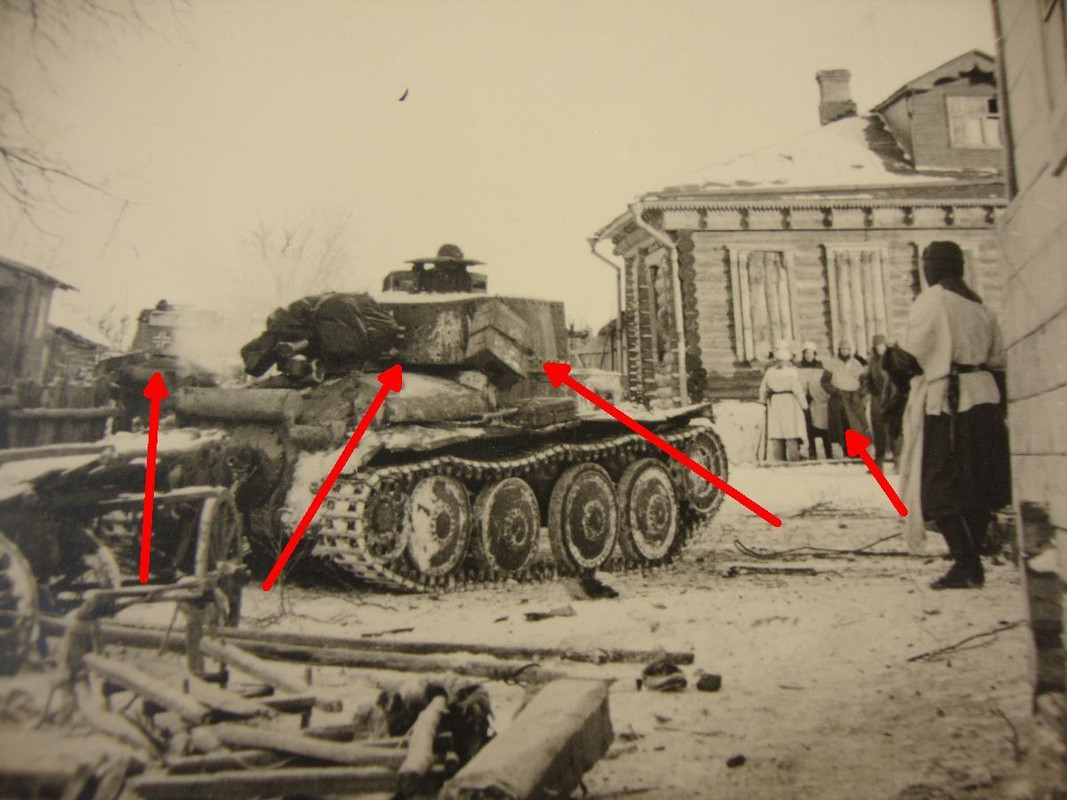 Panzer 38 t in Russland, Winter.Kampf, Balkenkreuz, PK-Größe