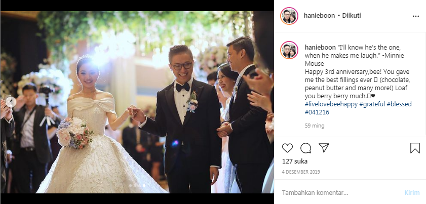 Hani Boon sudah menikah pada 6 Desember 2016 lalu