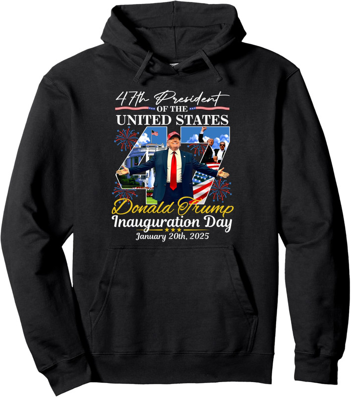 President Trump Inauguration Day 2025 Memorabilia USA Unisex Hooded Sweatshirt