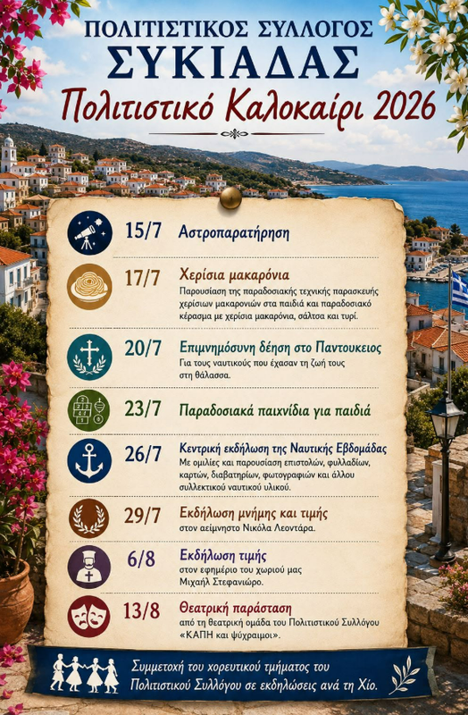 ΠΟΛΙΤΙΣΤΙΚΟ ΚΑΛΟΚΑΙΡΙ 2026: ΜΙΑ ΓΙΟΡΤΗ ΓΙΑ ΟΛΗ ΤΗ ΣΥΚΙΑΔΑ