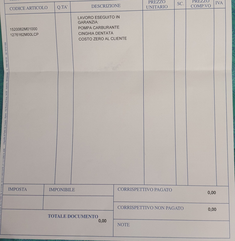 sost pompa garanzia