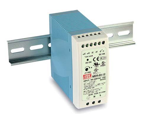 Fuente Conmutada DIN Rail MEAN WELL MDR-60-12 12V 60W con Señal DC OK