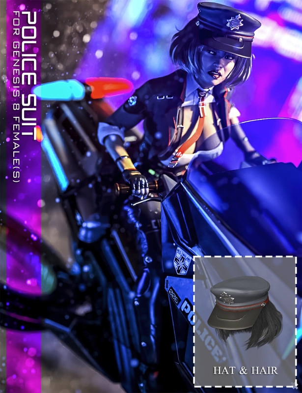 Police Suit (Hat & Hair) for G8F