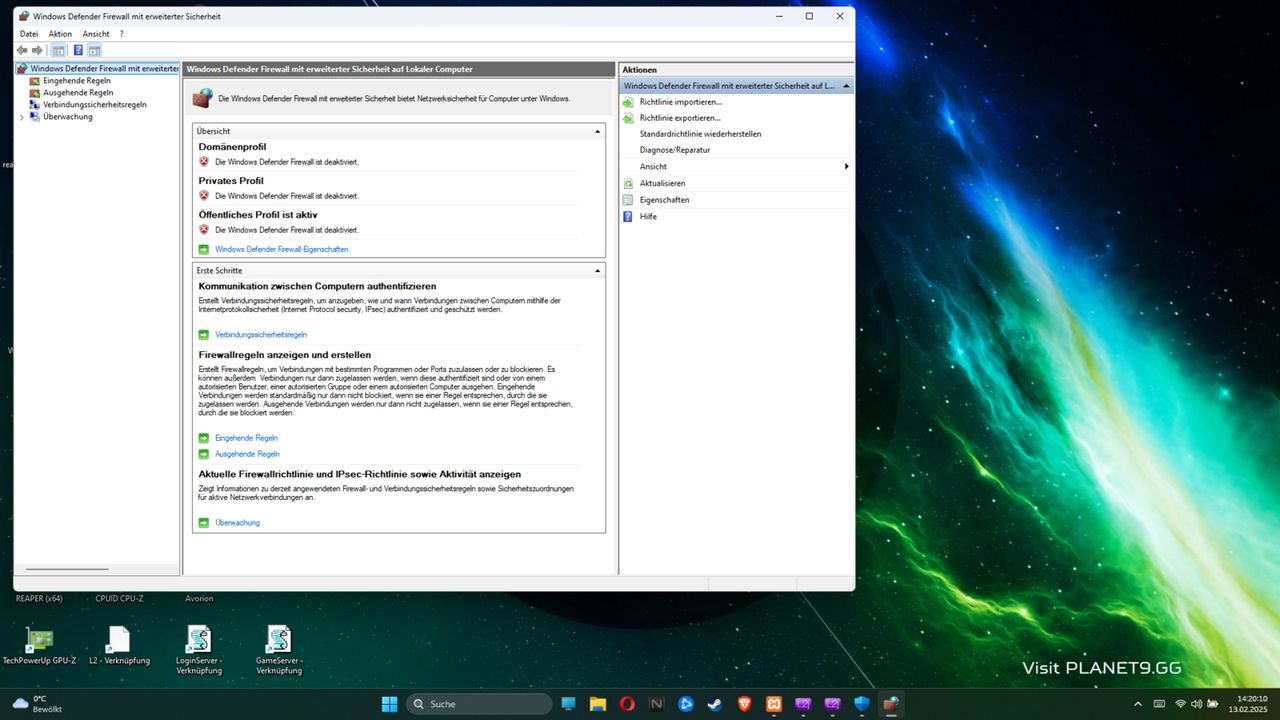 Firewall deaktiviert
