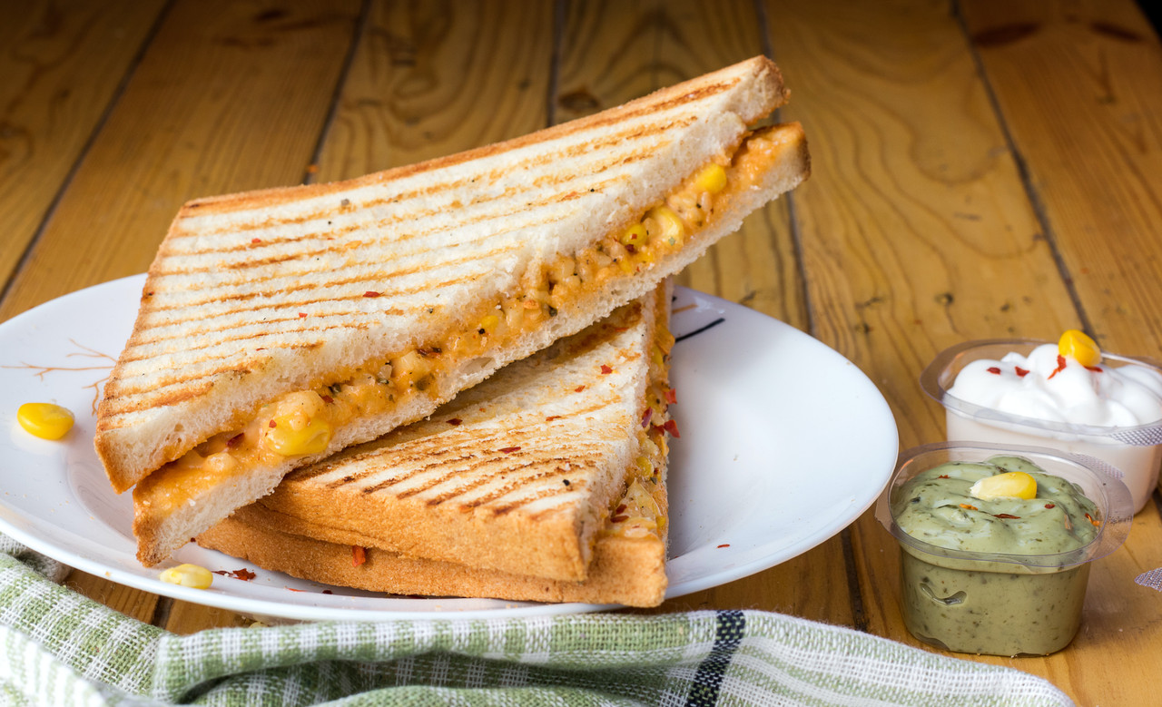 Four-cheese toasted sandwich