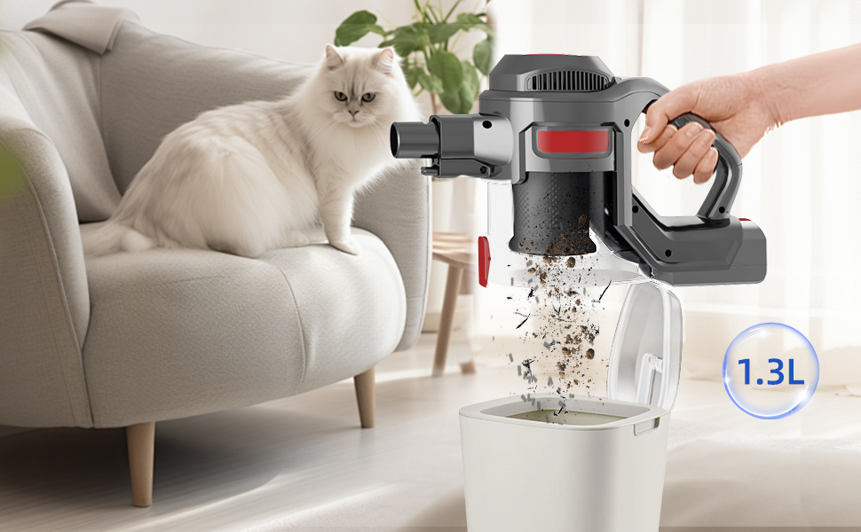 Aspirateur à Main Sans Fil Puissant 25000Pa - Vidage Automatique 1 Bouton - 4 En 1 Pour Voiture, Maison Et Poils D'animaux
