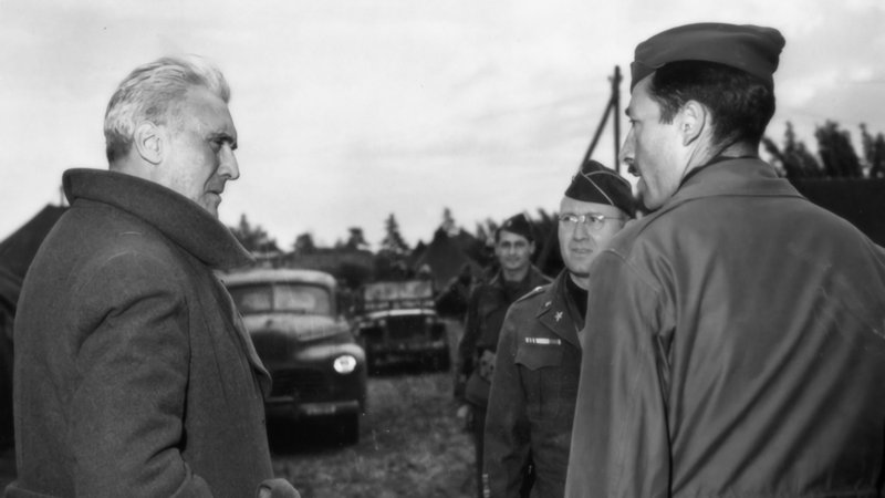 Graziani prisionero de los aliados, en abril de 1945