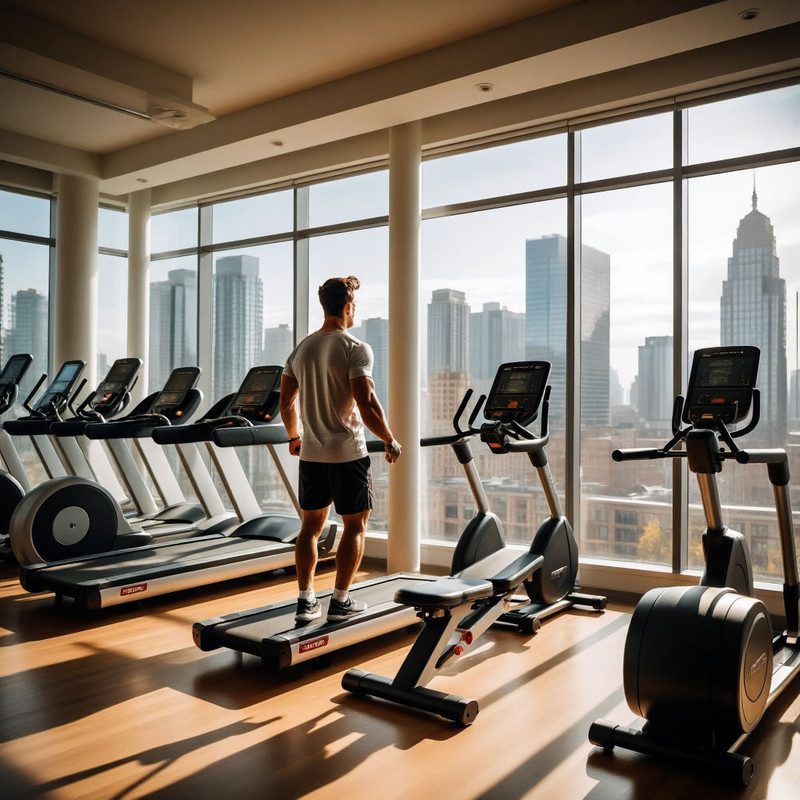 Спортивные силовые тренажеры в спортзале