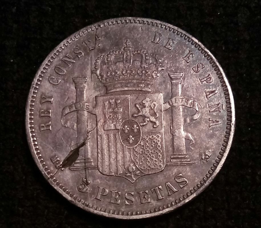 5 pesetas 1885 *87 .MPM.Alfonso XII 20191024-2028019