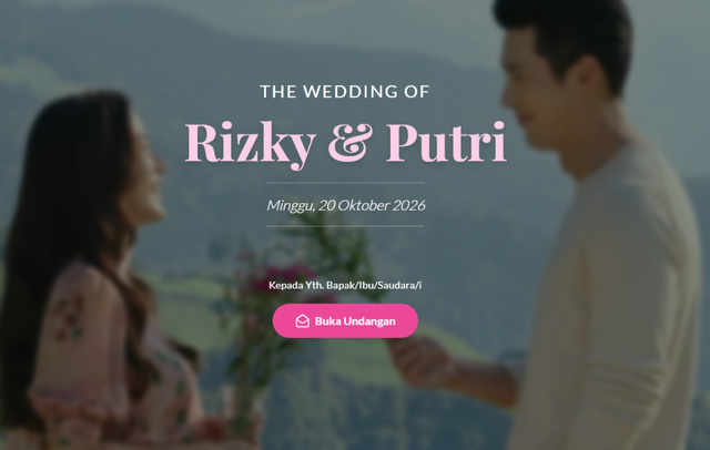 Template Undangan Pernikahan Tema Bunga Musim Semi