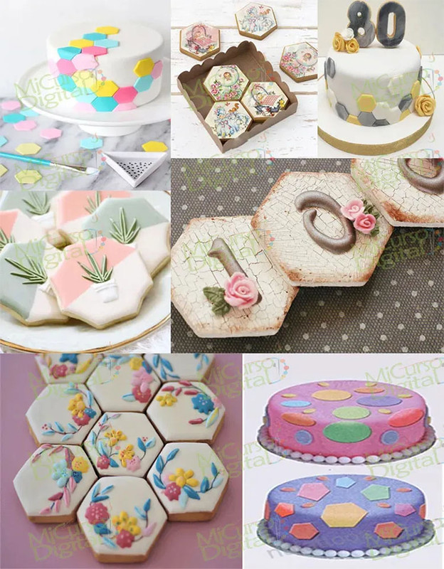 Cortador en acero para reposteria y galletas fútbol hexágonos