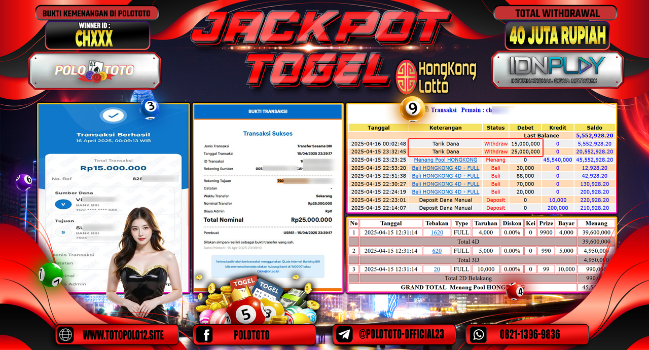 POLOTOTO JACKPOT TOGEL POOL HONGKONG Rp.40.000.000,-