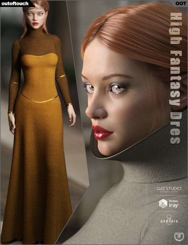 dForce High Fantasy Dress for Genesis 8 Female(s)