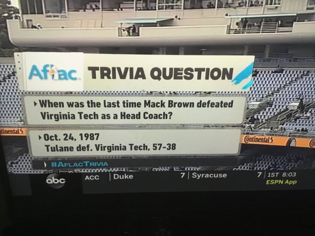 Tulane Part Of The Aflac Trivia During Unc Game Ye Olde Green Wave Forum