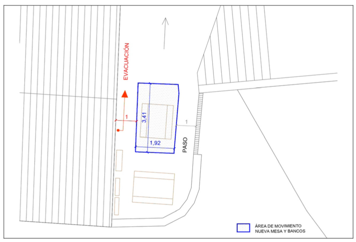 42-Peligro-Obstrucción-Salida emergencia Albergue-Esquema