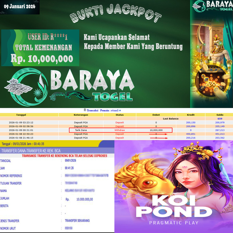 Rp. 10.000.000.- WD LUNAS DI BARAYATOGEL