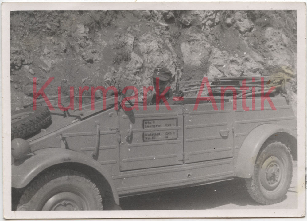 Foto Wehrmacht Gebirgsjäger STUG Panzer Jäger Abtl. VW Kübel Typ
