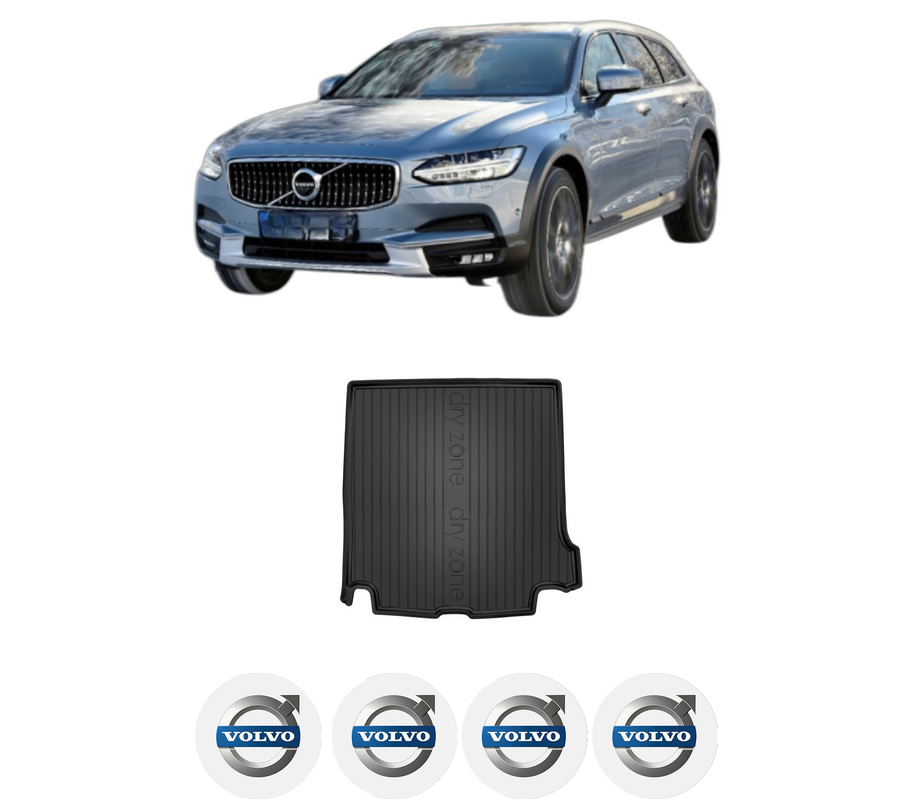 Tavita Portbagaj VOLVO V90 II Cross Country (236) din 2016-2022, Protectie Portbagaj Auto, 4x Stickere auto cu VOLVO