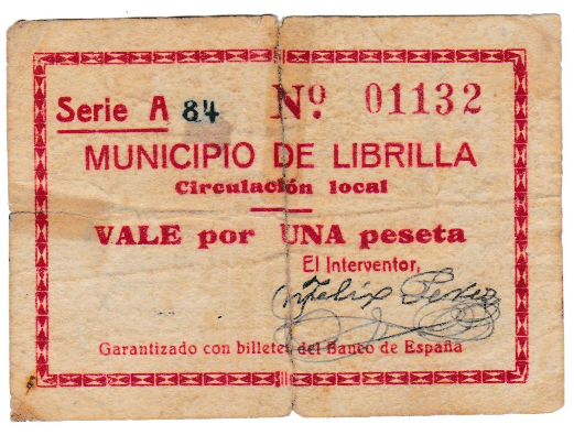 1 Peseta Librilla, 1937 (Murcia) Librilla-1-peseta